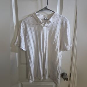 Men's Classic White Polo Shirt Size Large.